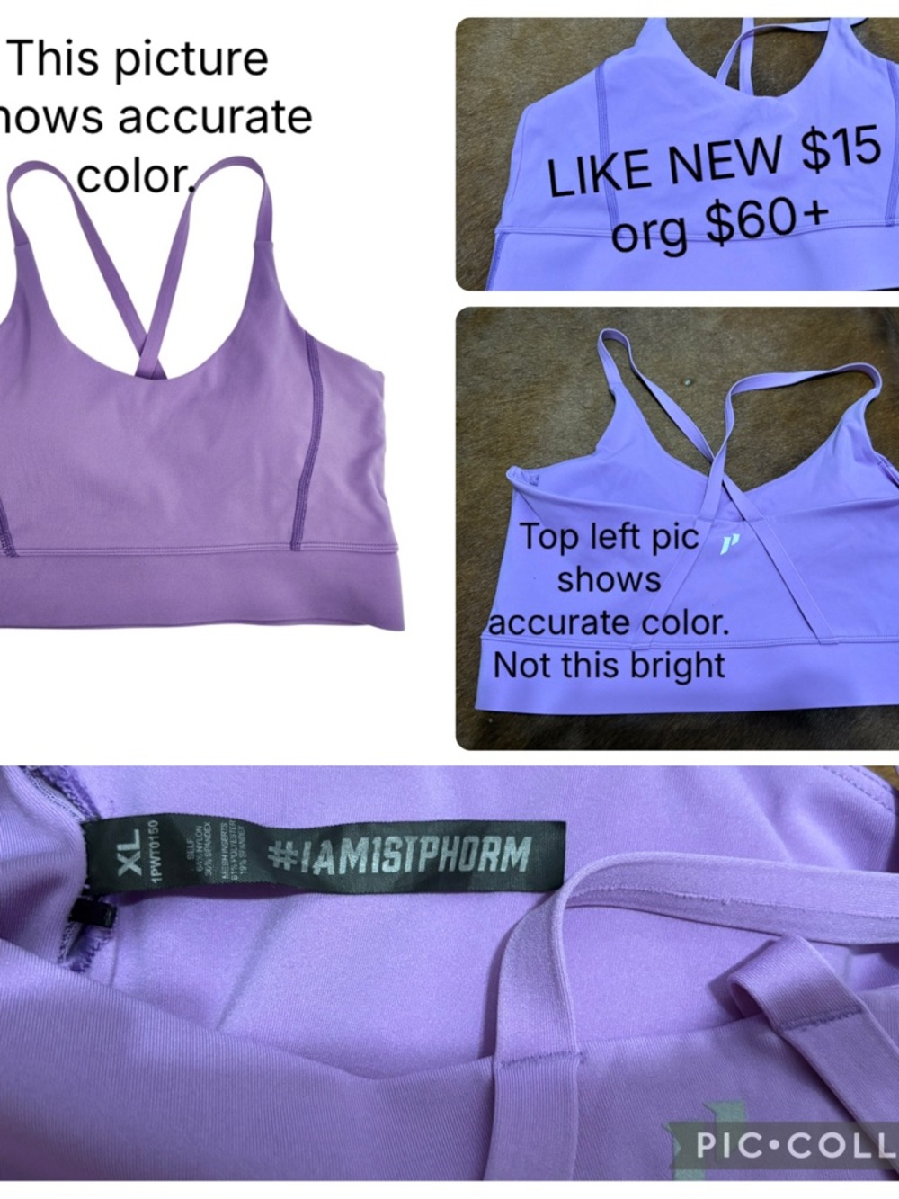 1st Phorm Soft Lavender Sports Bra - XL